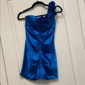 Blue Satin Dress